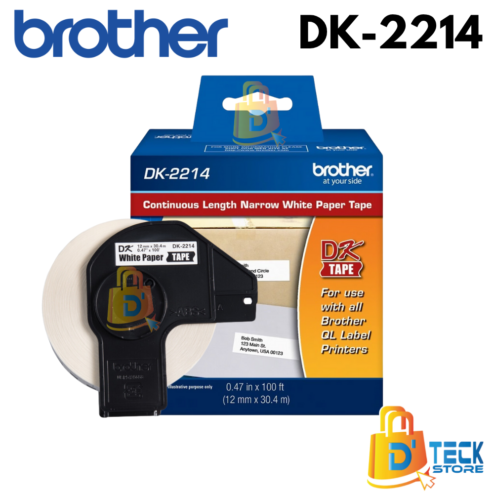 CINTA DK-2214 BROTHER (12 mm x 30.4 m), ROLLO CONTINUO