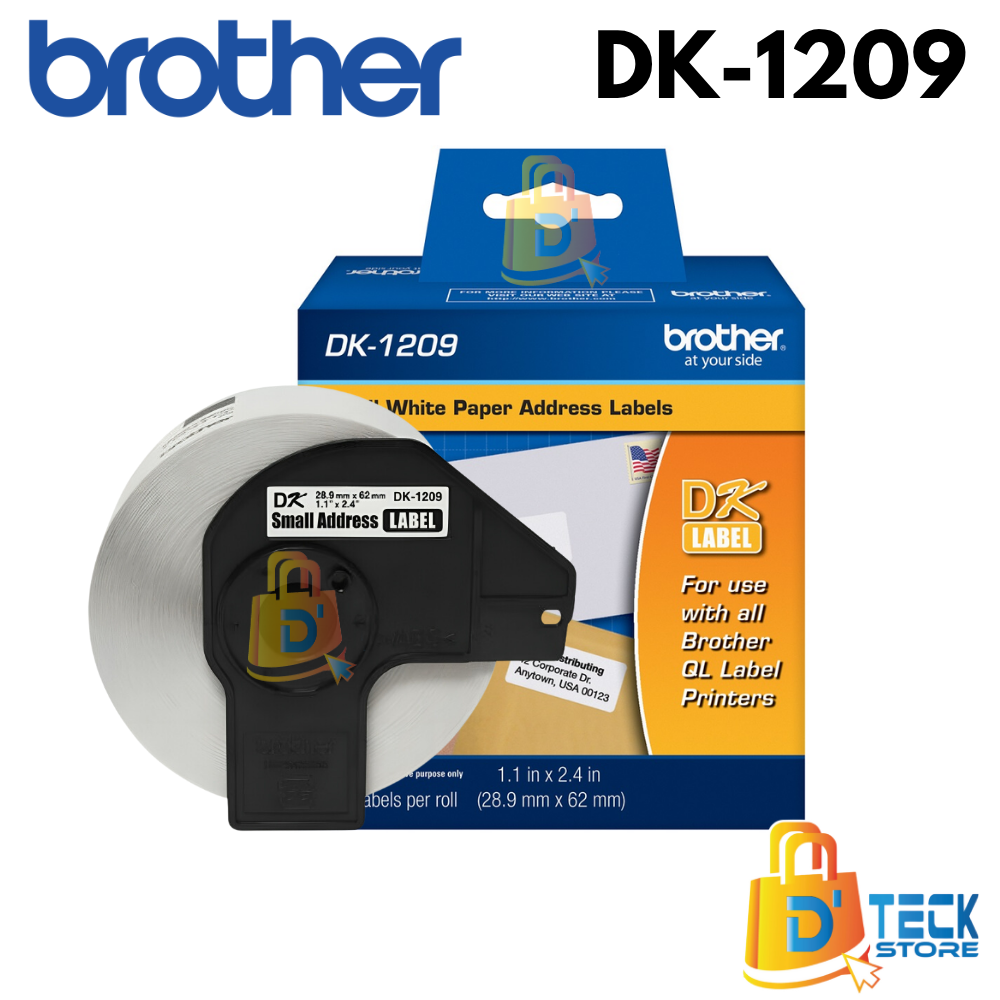 CINTA DK-1209 BROTHER (29 mm X 62 mm), 800 Etiquetas
