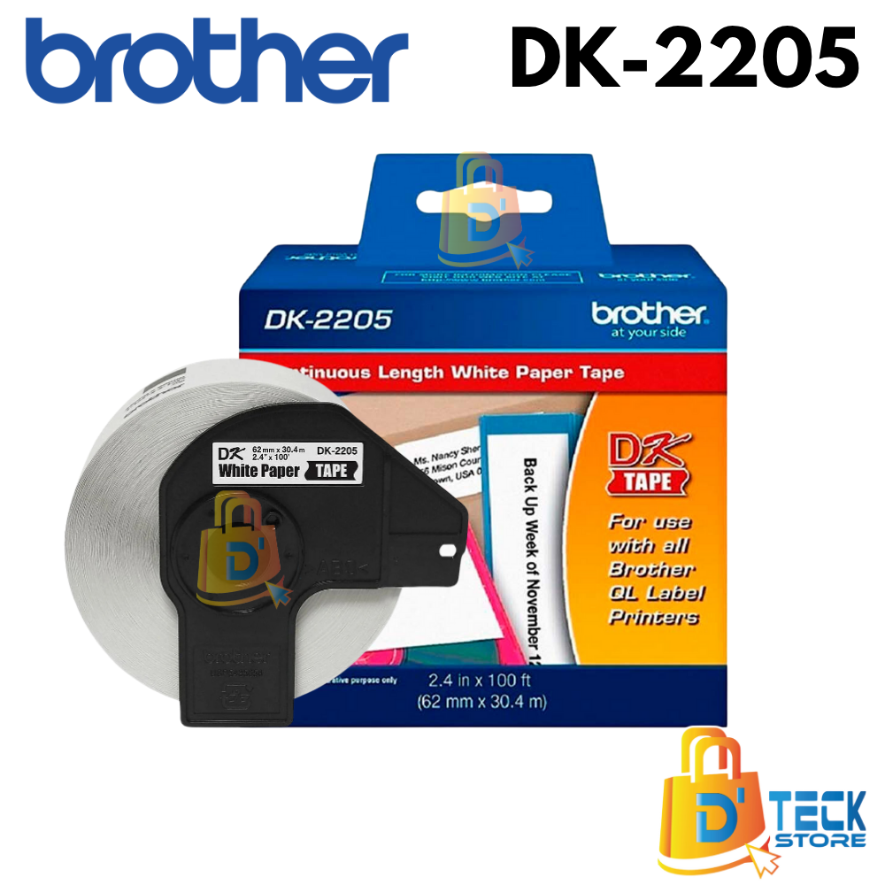 CINTA DK-2205 BROTHER (62 mm x 30,4 m) ROLLO CONTINUO