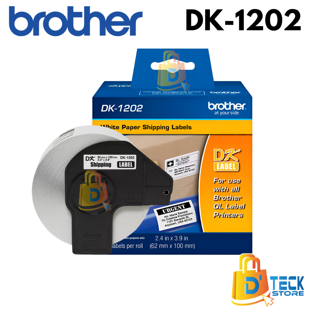 CINTA DK-1202 BROTHER (62mm x 100mm), 300 ETIQUETAS