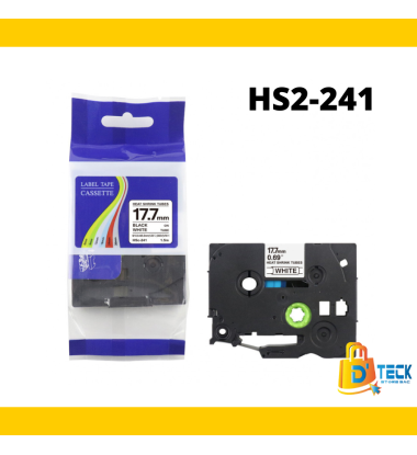 HS2-241 |CINTA COMPATIBLE TERMOCONTRAIBLE DTECK COLOR HSE-241 (17.7MM X 1.5MTS) BLANCO/NEGRO