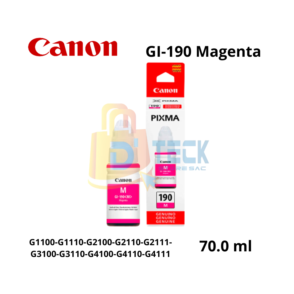 Tinta Canon GI-190 Magenta Botella 70ML