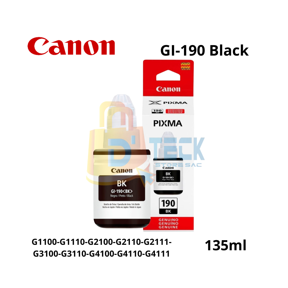 Tinta Canon GI-190 Black Botella 135ML