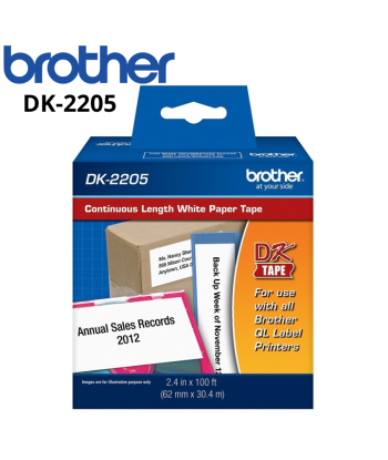 CINTA BROTHER DK-2205 (62MMX30,4MT) PARA ETIQUETADORA BROTHER