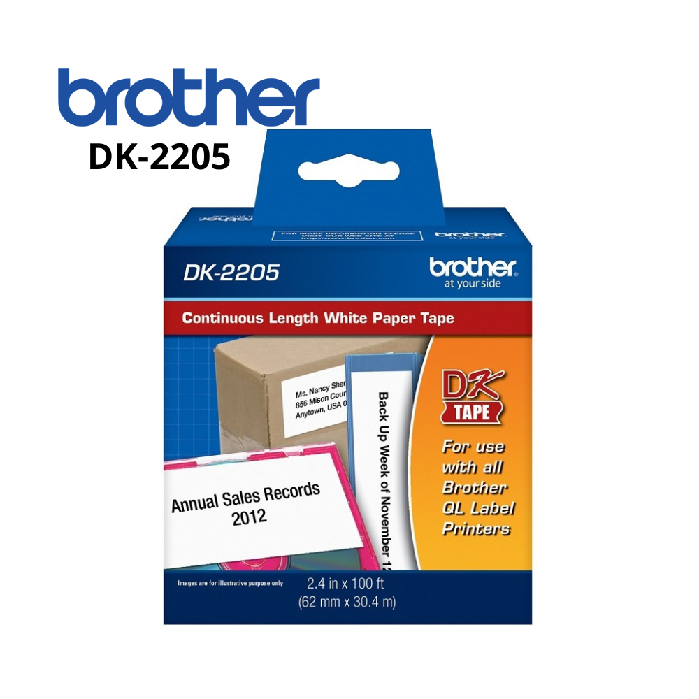 CINTA BROTHER DK-2205 (62MMX30,4MT) PARA ETIQUETADORA BROTHER