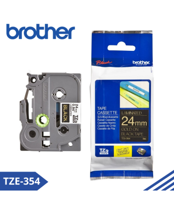 TZE-354| CINTA BROTHER TZE-354 (24MM X 8MTS) DORADO/NEGRO