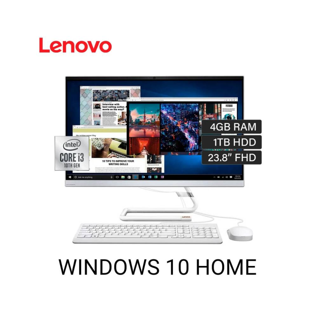 AIO 3 24IMB05 - ALL IN ONE LENOVO 23.8" I3-  4GB RAM 1TB MECANICO