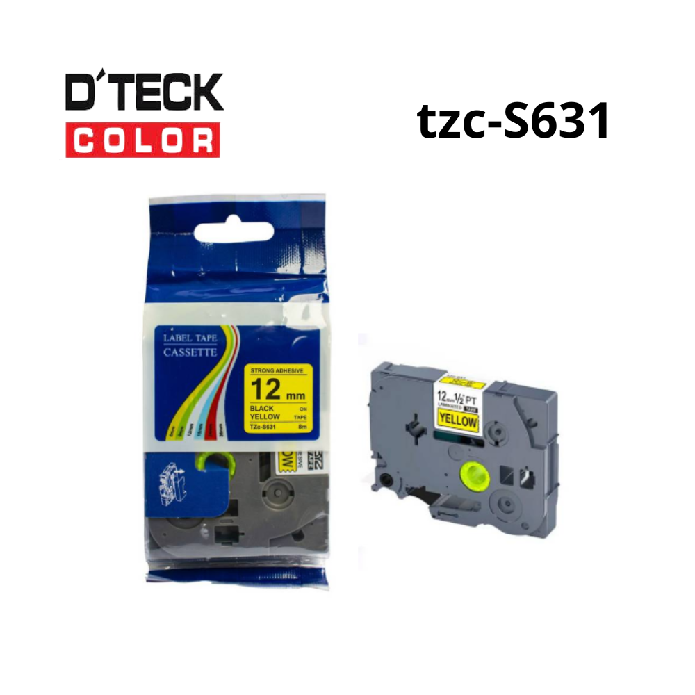 TZC-S631 | CINTA COMPATIBLE DTECK COLOR TZE-S631 (12MM X 8MTS) AMARILLO/NEGRO