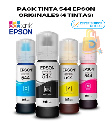 Kit de 4 tintas Epson 544, Cian, Magenta,Yellow, Black