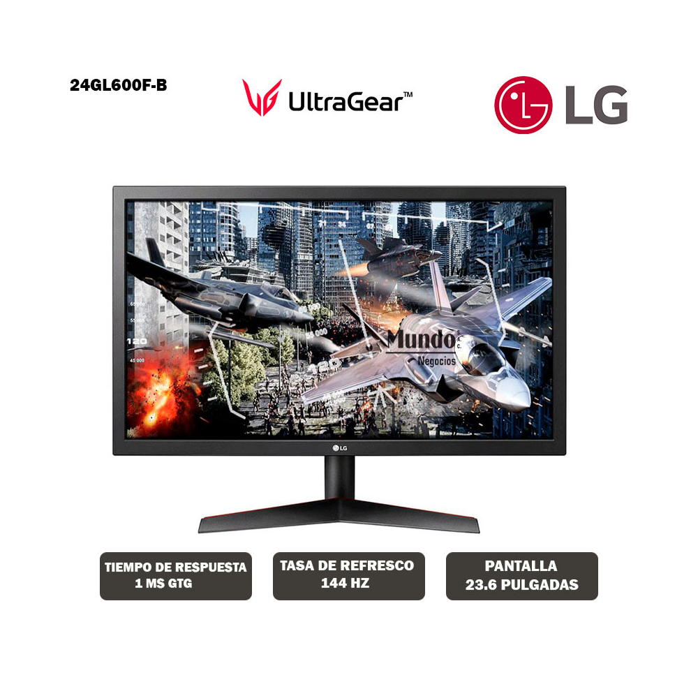 MONITOR LG LED 24" ( 24GL600F-B ) GAMING | 2 HDMI - DP (1920X1080) | 1MS | 144HZ