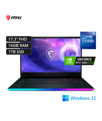 LAPTOP MSI  GE76 12UE-871US I9-12900H 17.3" 16GB RAM 1TB SSD RTX-3060 6GB