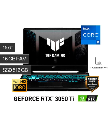 ASUS TUF GAMING  F15 FX506HE-HN057W 15.6" FHD I7-11800H 16GB 512GB SSD  RTX3050 Ti -4GB